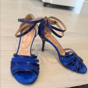 Royal Blue Strappy Ankle Wrap Heels